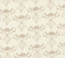I Love Fall Most of All Pumpkins and Vines Damask Warm White Fabric