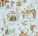 Santa's Tree Farm Main Sky Fabric