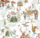 Santa's Tree Farm Main Snowy Fabric