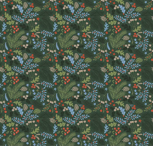 Santa's Tree Farm Berries & Boughs Forest Fabric