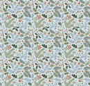 Santa's Tree Farm Berries & Boughs Sky Fabric