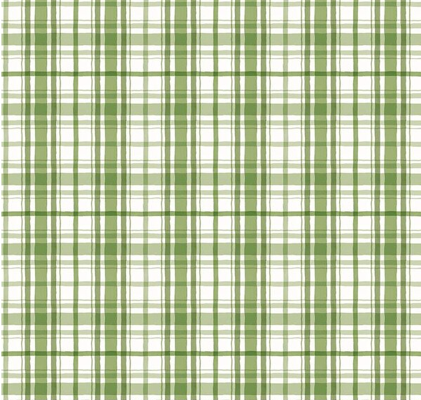 Santa's Tree Farm Plaid Green Fabric