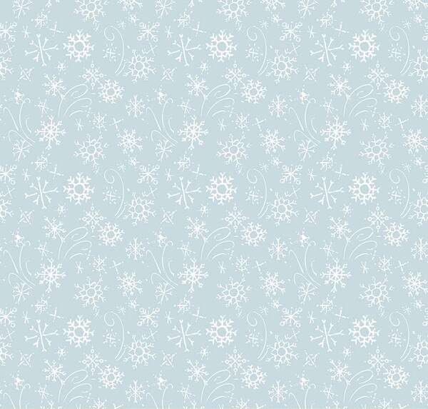 Santa's Tree Farm Snowflakes Sky Fabric