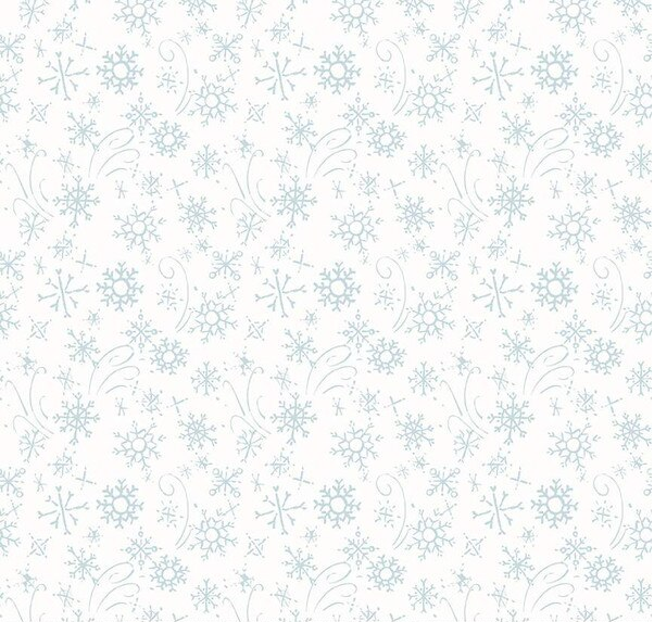 Santa's Tree Farm Snowflakes Snowy Fabric