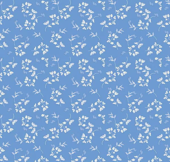 Penelope Stems Blue Fabric