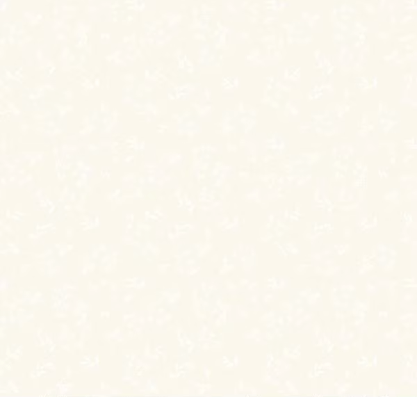 Penelope Stems White on Cream Fabric