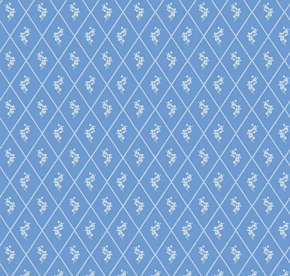 Penelope Diamonds Blue Fabric