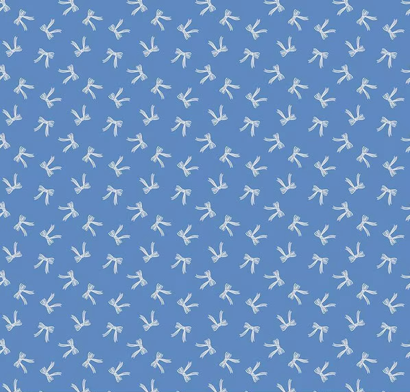 Penelope Bows Blue Fabric
