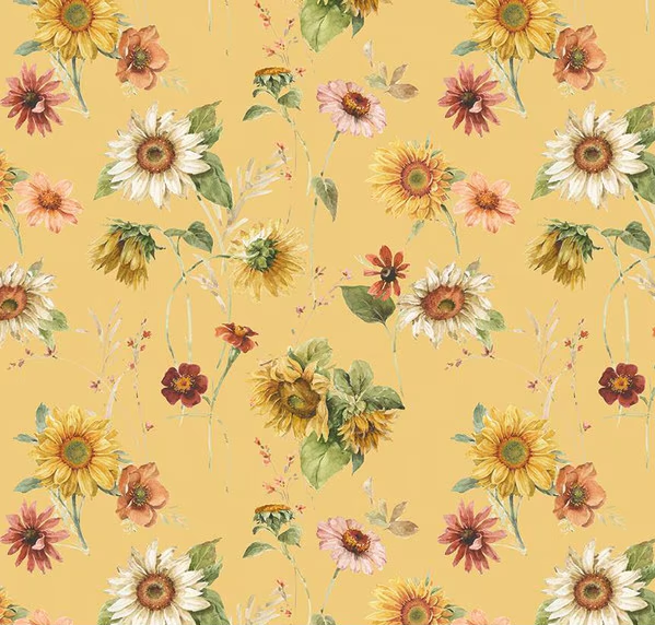 Sunflower Whispers Sunflowers Yellow Fabric