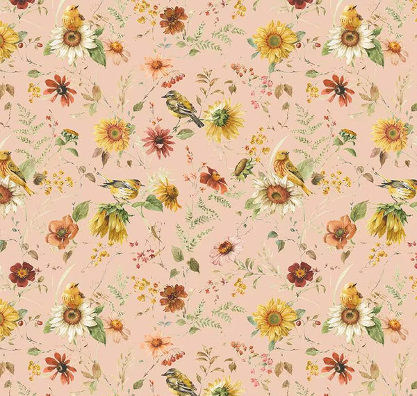 Sunflower Whispers Prairie Blush Fabric