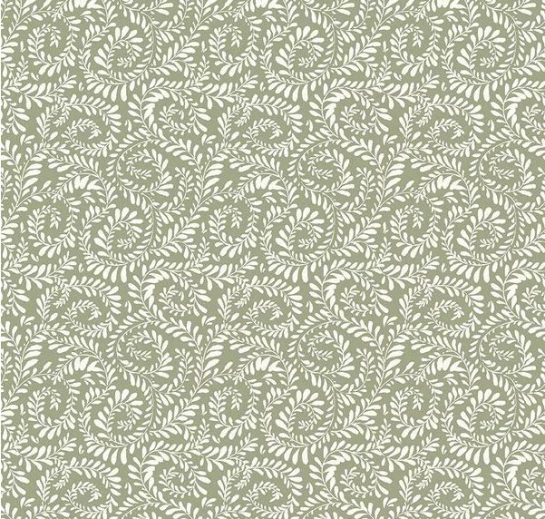 Sunflower Whispers Ferns Green Fabric