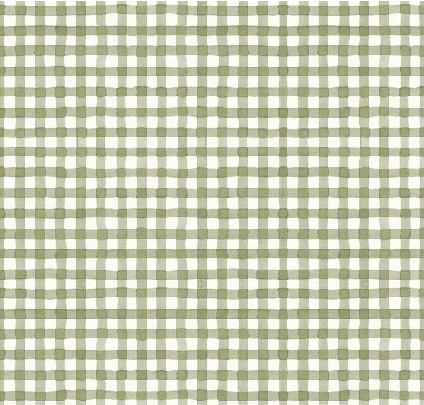 Sunflower Whispers Gingham Green Fabric