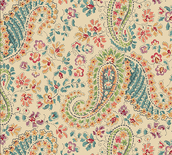 Rambling Rose Boho Soul Buttercream Fabric