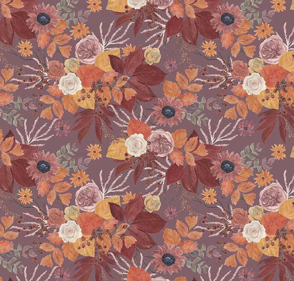 Evening on the Prairie Main Grape Fabric