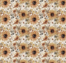 Evening on the Prairie Watercolor Sunflowers Cream Fabric