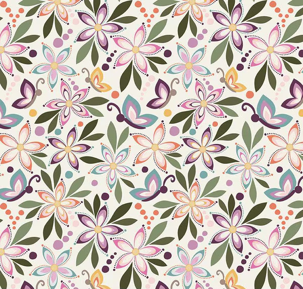 Juju's Petals Main Cream Fabric