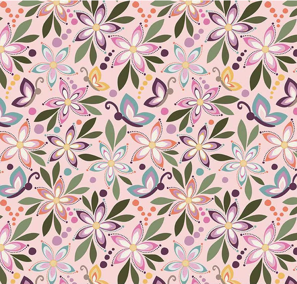 Juju's Petals Main Pink Fabric