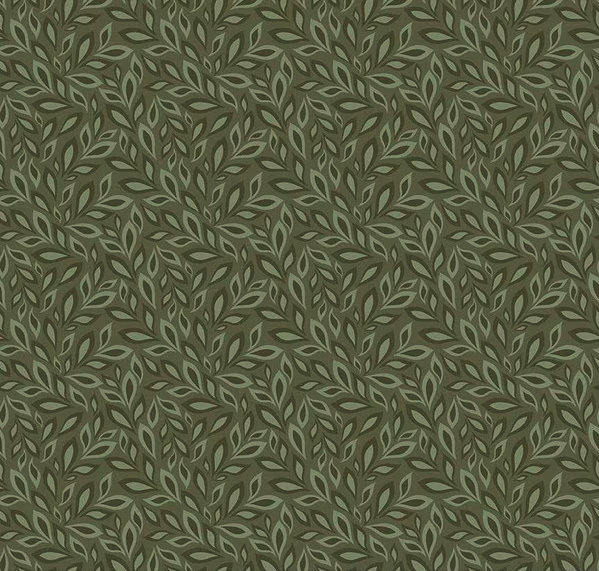 Juju's Petals Leaves Green Fabric
