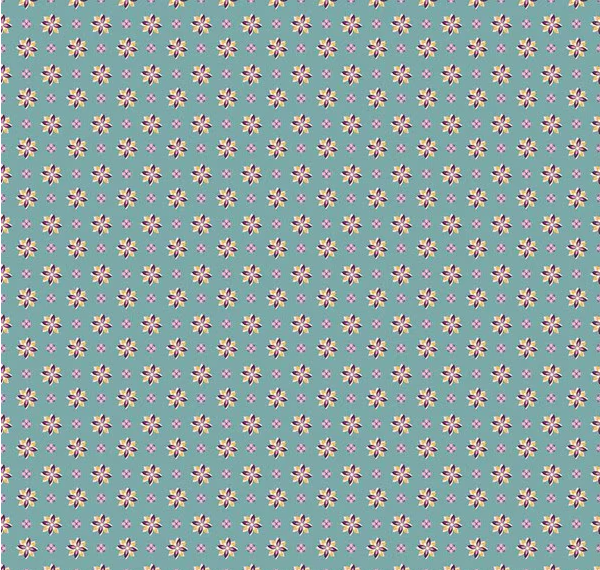 Juju's Petals Calico Teal Fabric
