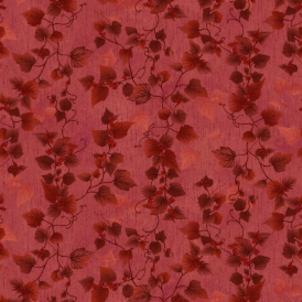 Flossie's Flowers Pressed Leaves Red Fabric