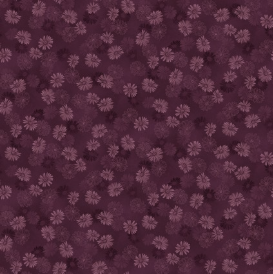 Flossie's Flowers Pressed Daisies Aubergine Fabric