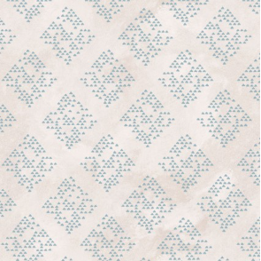 Le Jardin Diamond Geo Cream Blue Yardage