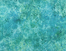 Moonshadow Daisies and Vines Aqua Batik Fabric