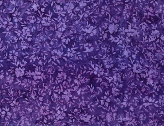 Moonshadow Daisies and Vines Purple Batik Fabric