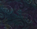 Moonshadow Dotty Swirls Black Batik Fabric