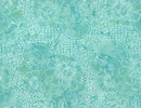 Moonshadow Tropical Floral Aqua Batik Fabric