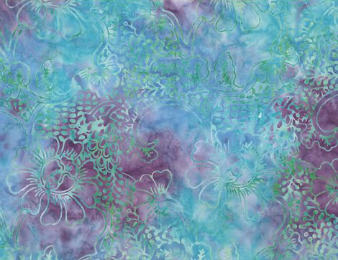 Moonshadow Tropical Floral Multi Batik Fabric