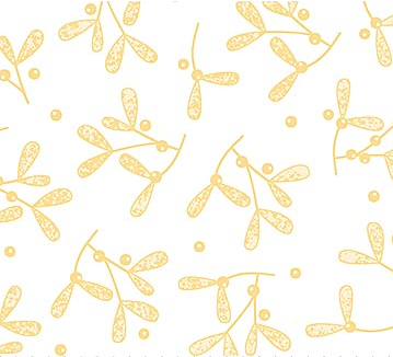 Golden Yule KISSING SPRIGS GOLD METALLIC Fabric