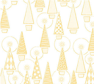 Golden Yule GILDED TREES GOLD METALLIC Fabric