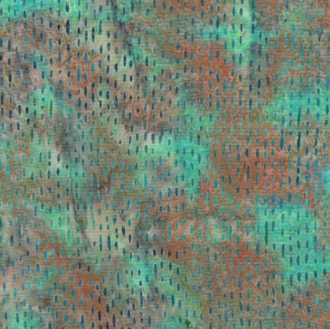 Serenity Rainfall Multi Peach Teal Fabric