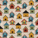 Prairie Chicks Tweet House Natural Fabric