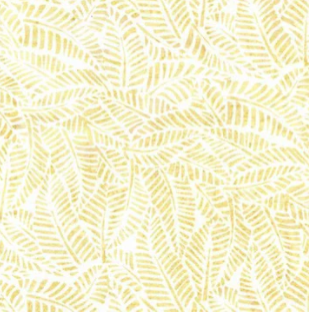 Tropical Bliss Tossed Leaves White Fabric
