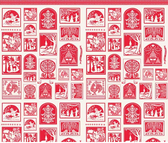 Buon Natale Christmas Cards Panel 18" x 44" Panels Snowflake