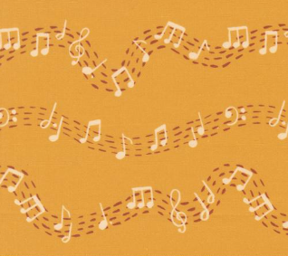 For My Boys Milo Music Notes Honey Fabric