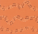 For My Boys Milo Music Notes Peach Fabric