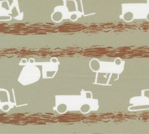 For My Boys Oliver Trucks Sage Fabric
