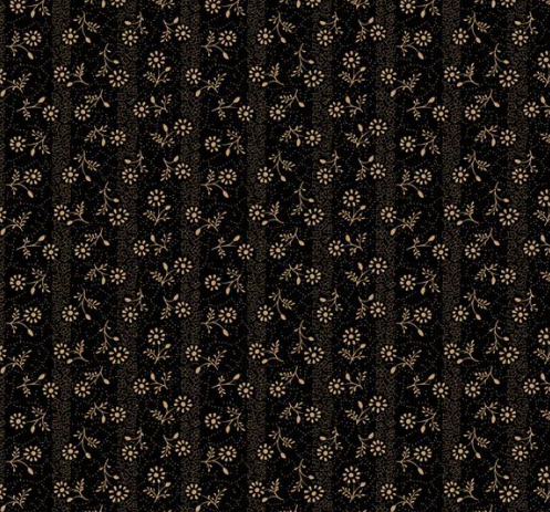 Cheddar & Coal III Daisy Black Fabric