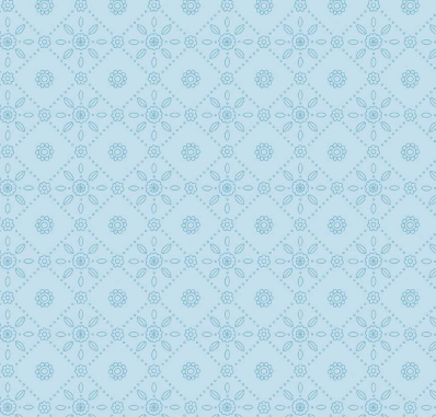 Little Darlin' Folk Tile Blue Fabric