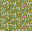 Little Darlin' Floral Fields Green Fabric