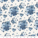 Blue Blooms and Threads White