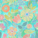 Summer Dreams Summer Fragrance Blue Yardage