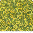 Island Batik Full Bloom Light & Dark Green Peonies Yardage