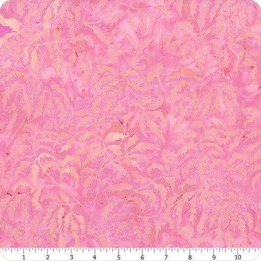 Island Batik Full Bloom Pink Parsley Yardage