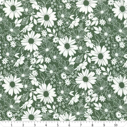 Wilmington Prints Juliette Teal Floral Toile Yardage