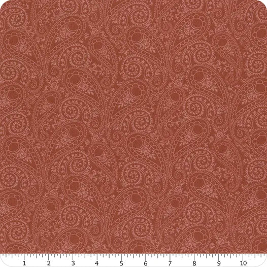 Wilmington Prints Juliette Coral Paisley Yardage